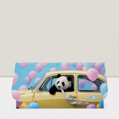 Piniginis atvirukas ,,Panda automobilyje" Piniginis atvirukas ,,Panda automobilyje"