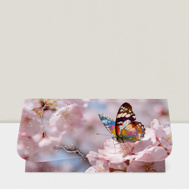 Piniginis atvirukas ,,Spalvotas drugelis ir sakura"