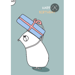Rankų darbo atvirukas su medine detale 325