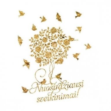 Sveikinimo atvirukas ,,Auksinis rožių medelis" Sveikinimo atvirukas ,,Auksinis rožių medelis"